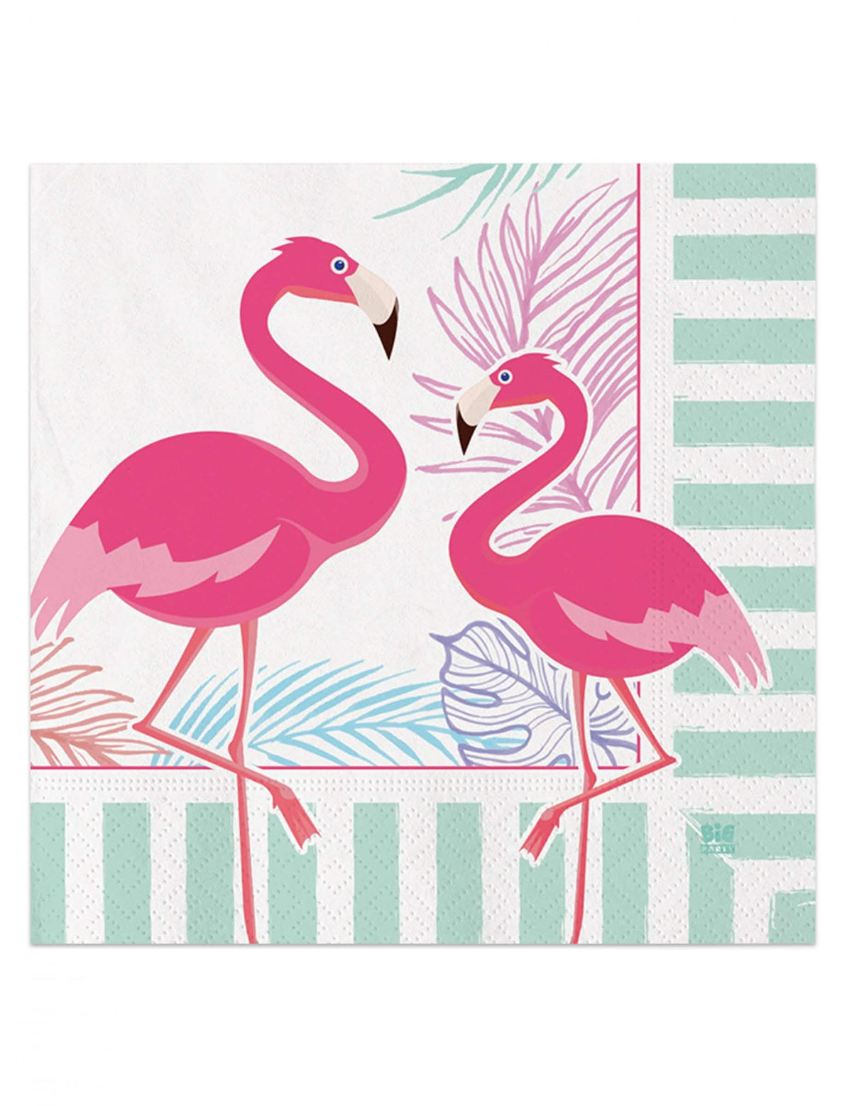 guardanapos flamingo party tropicais para festa cor de rosa e verde menta