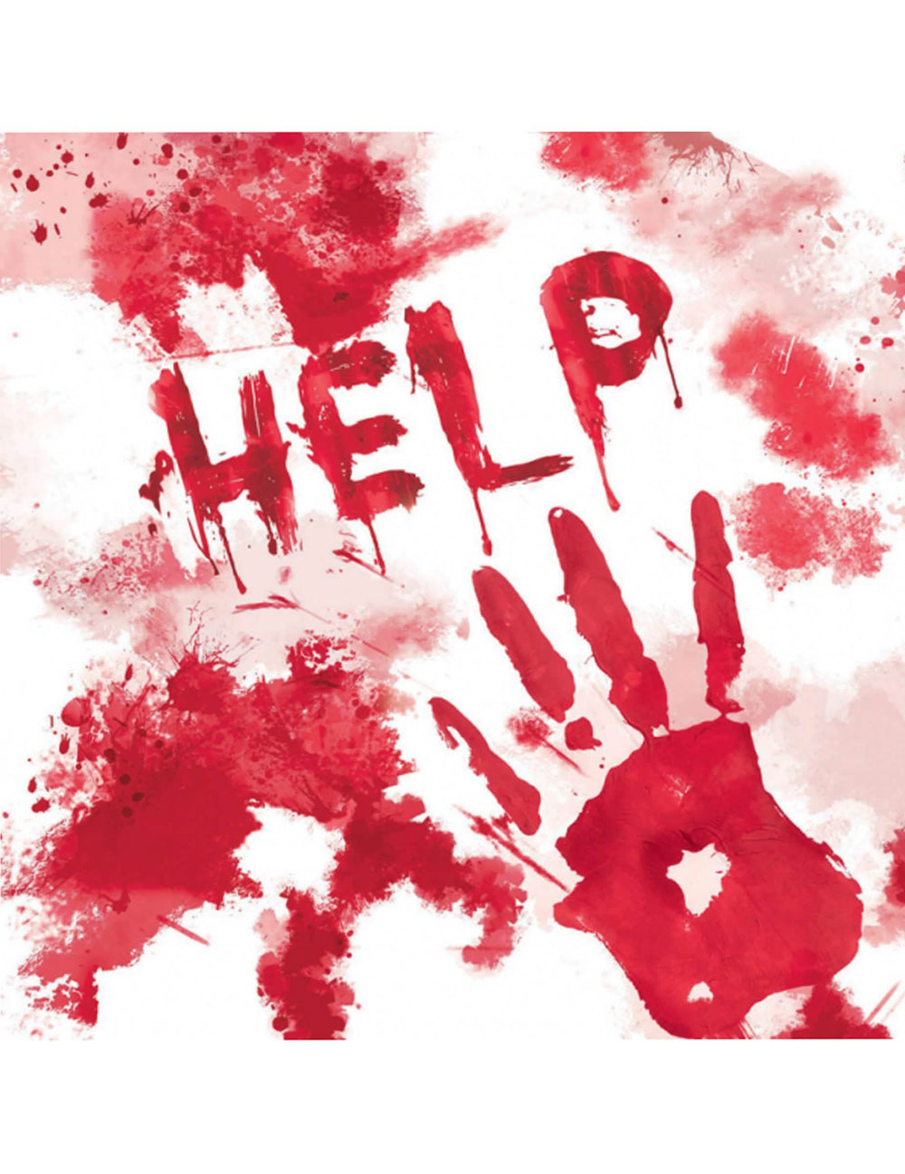guardanapos halloween sangrento para festa branco e vermelho com inscrição Help