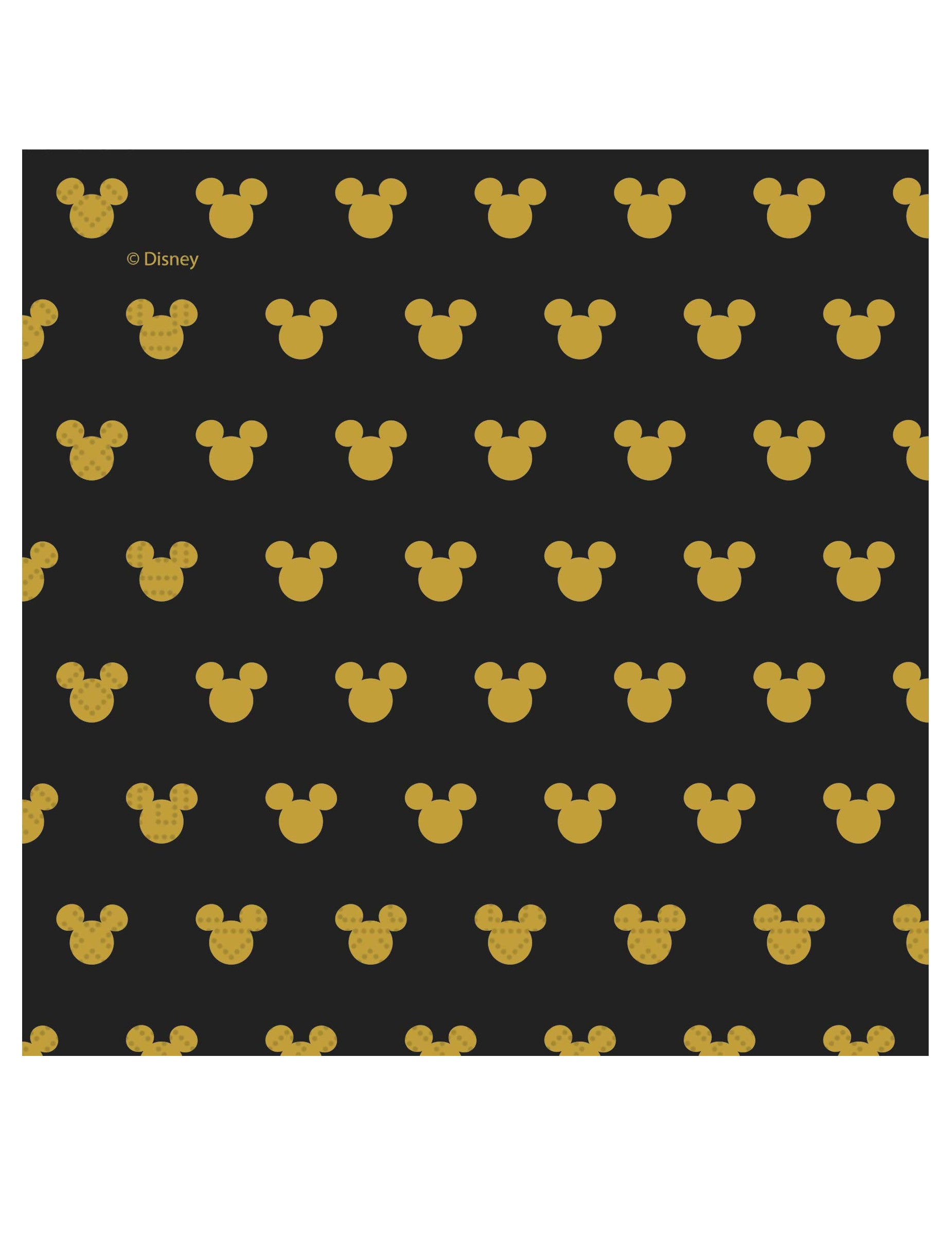 Serviettes en papier Mickey noir et or