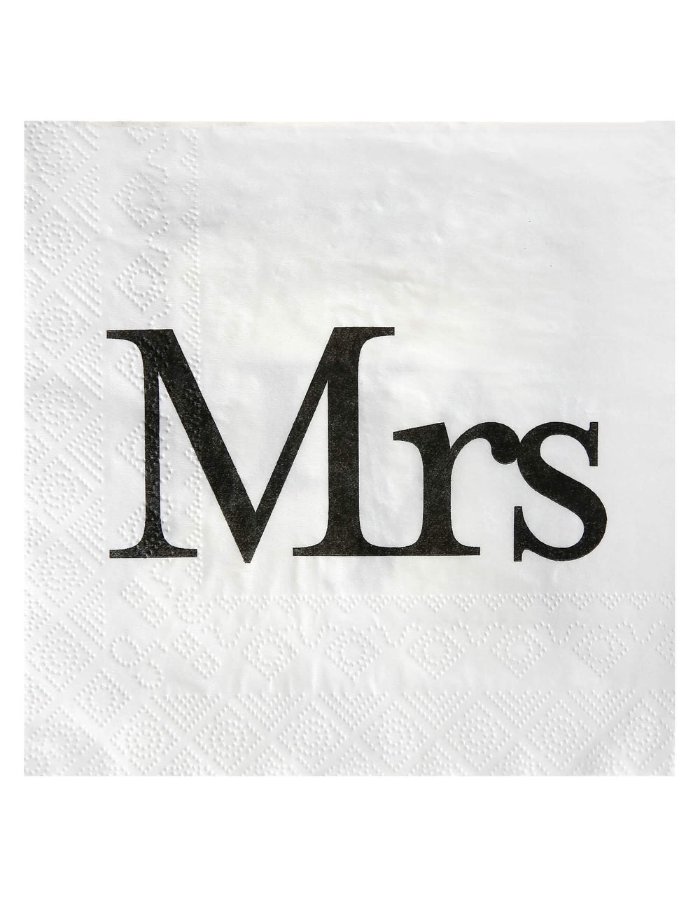 guardanapos Mrs para casamento brancos e pretos