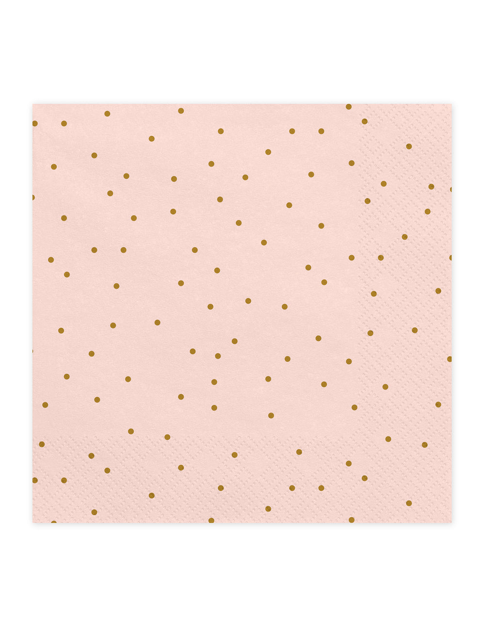 Serviettes en papier à pois dorés roses pâles