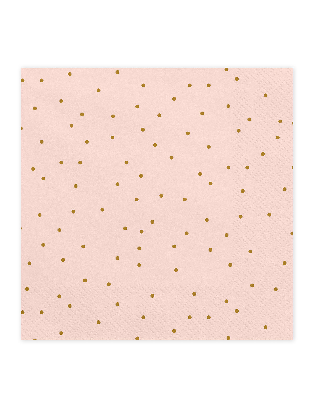 Serviettes en papier à pois dorés roses pâles