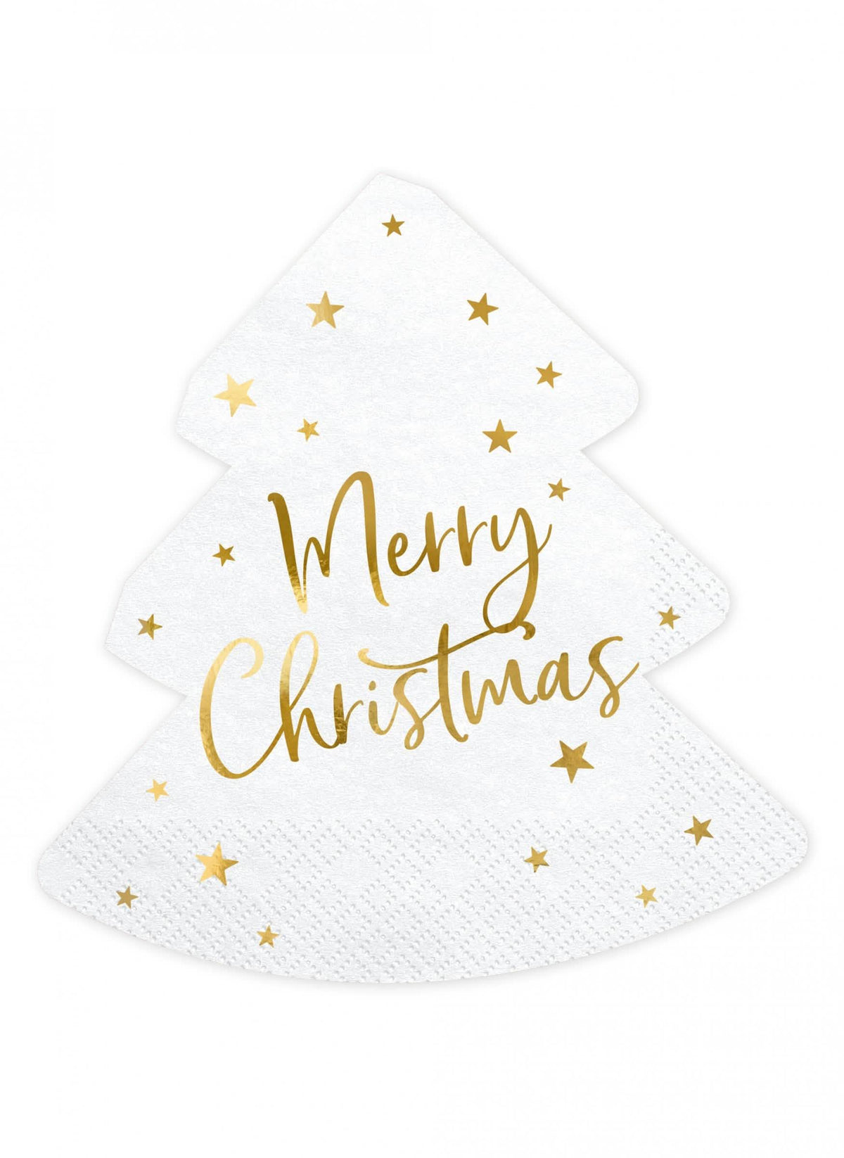 guardanapos sapin Merry Christmas branco e dourado decorativas