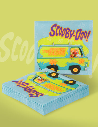 Vue de la pile des serviettes en papier Scooby-Doo