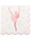 Serviettes en papier ballerine rose gold festonnées