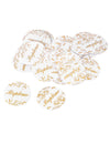 Confettis ronds de baptême pour décoration blancs et fleuris dorés