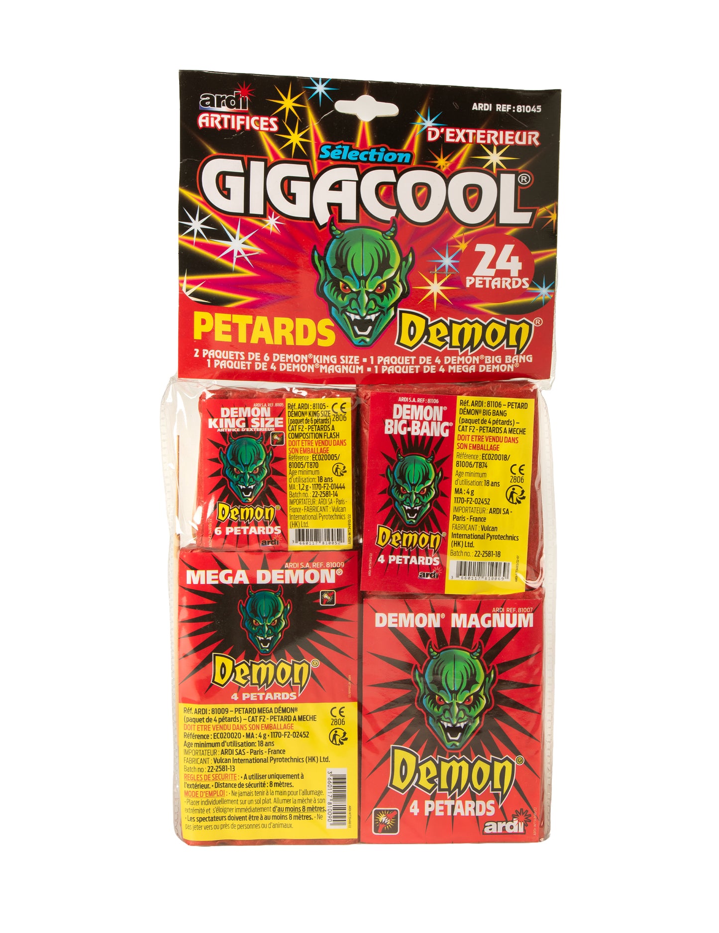 24 petardos grandes Demónio Giga Cool