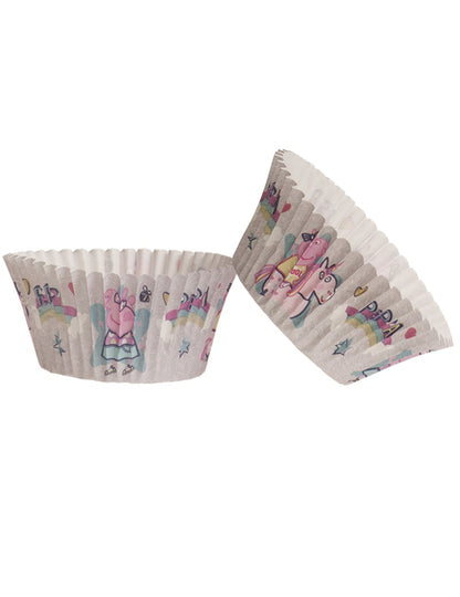 Moules à cupcakes en papier Peppa Pig pour enfant multicolores avec motifs fée et licorne
