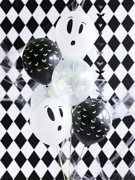 Mise en situation des ballons en latex Halloween fluo