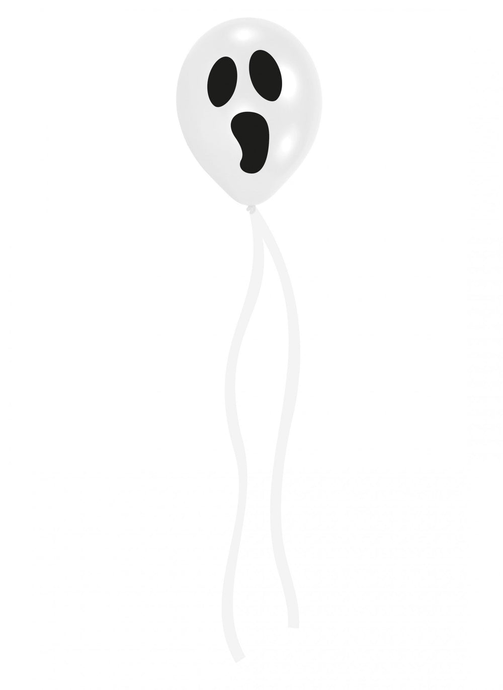 Ballons latex DIY Fantômes hurlants pour décoration blanc avec rubans