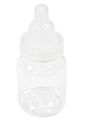 Biberons pour dragées pour baby shower transparents