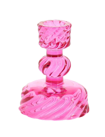 3 castiçais de vidro para velas, rosa, amarelo e laranja, 10 cm