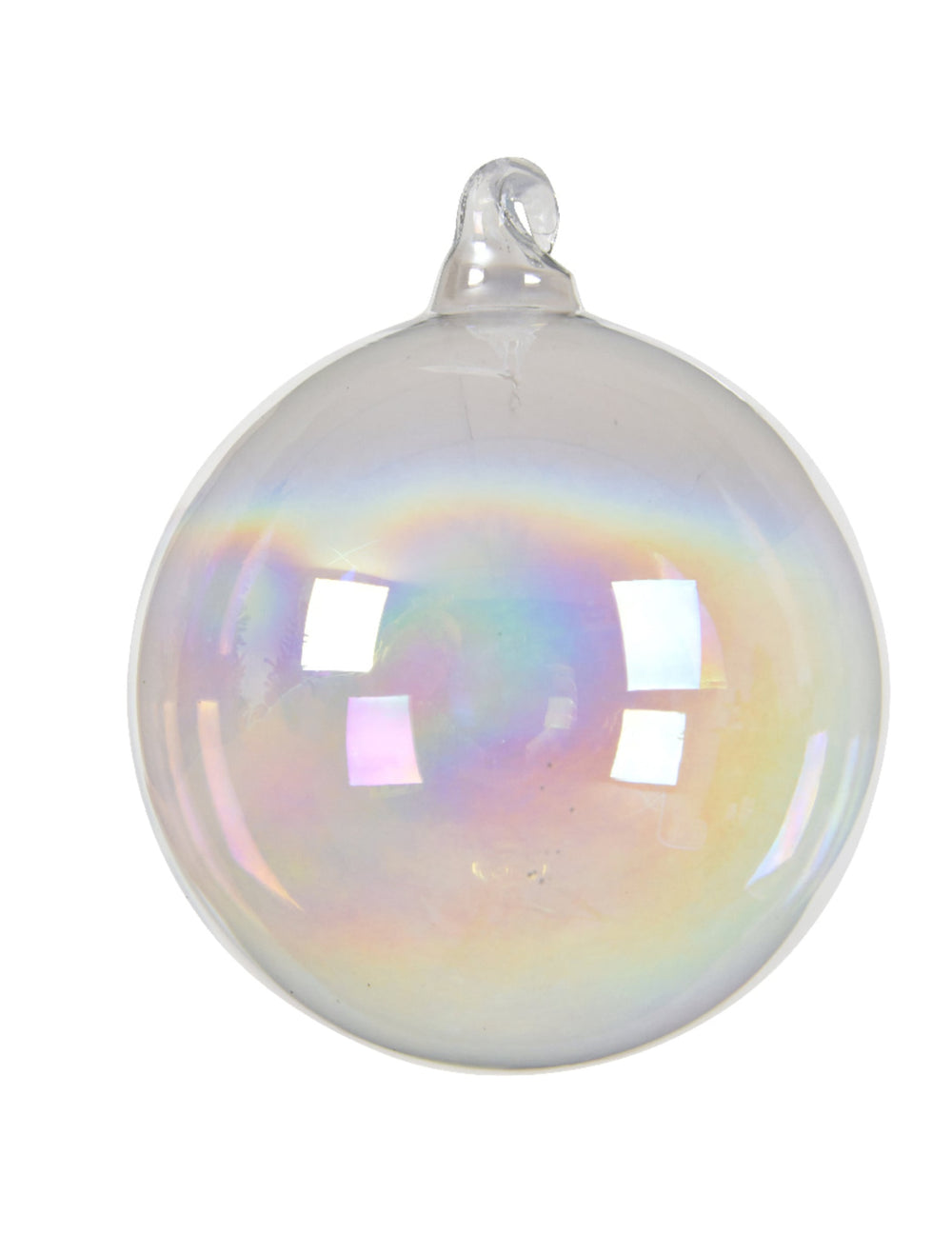Boule en verre pour sapin irisée
