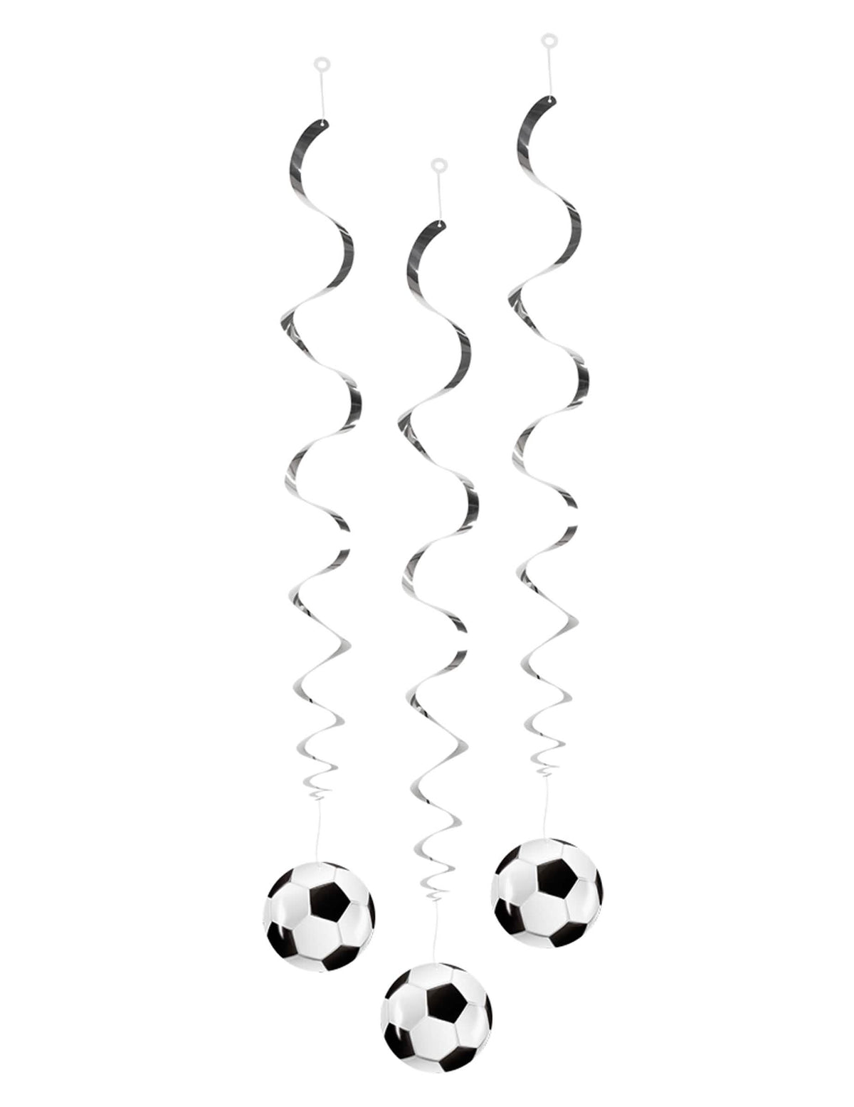 Decorações para pendurar Foot party para festa prateadas com balões de futebol black and white