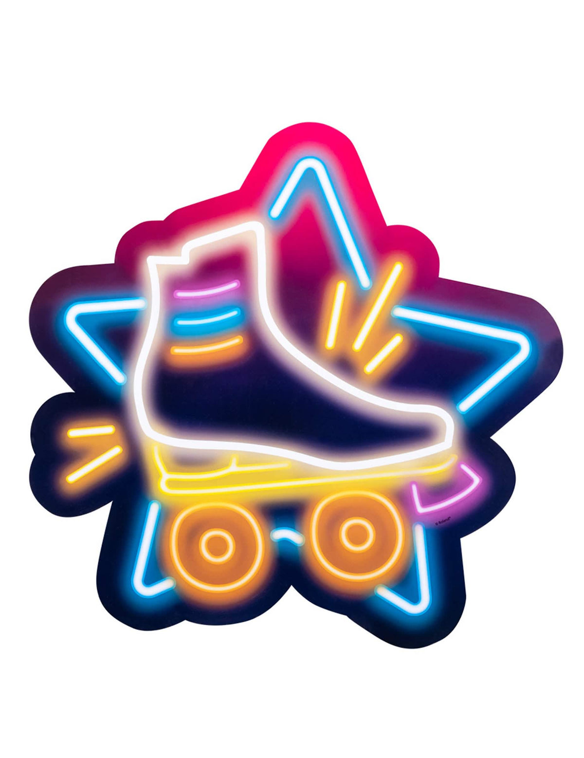 Detalhe do patim de rodas das decorações em cartão disco fever
