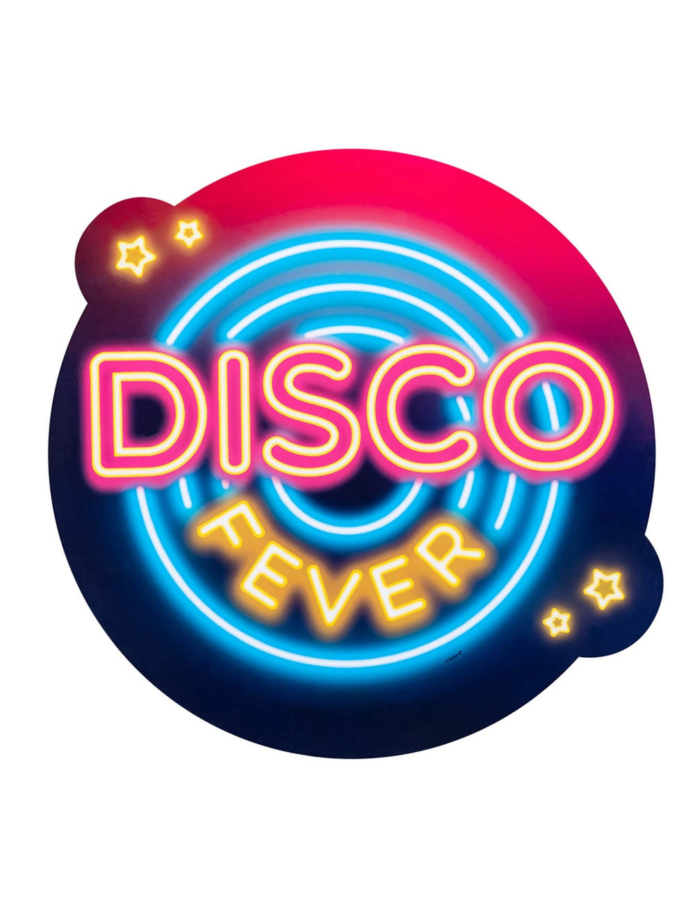 Detalhe do painel néon disco Fever das decorações em cartão disco fever