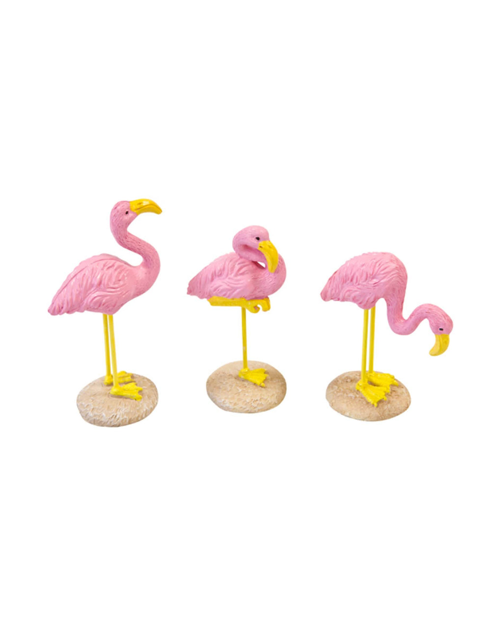 Flamingo cor-de-rosa em resina para festa tropical cor de rosa e amarelo