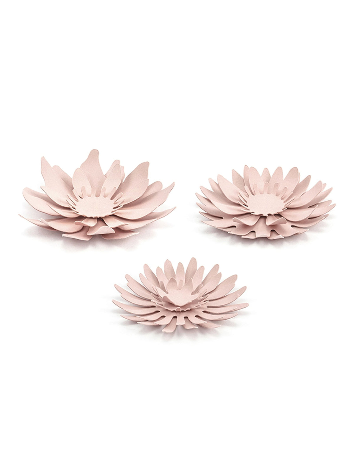 Fleurs en papier 3D pour décoration rose poudré