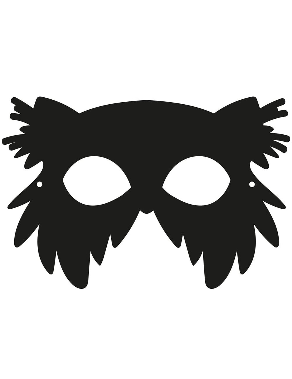 Silhouette d'un autre modèle du masque plat à gratter en carton oiseaux