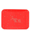 3 travessas Feliz Natal em cartão vermelho e dourado 35 x 25,5 cm
