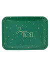 3 tabuleiros de cartão verde e dourado Feliz Natal 35 x 25,5 cm