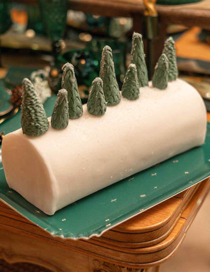 3 tabuleiros de cartão verde e dourado Feliz Natal 35 x 25,5 cm