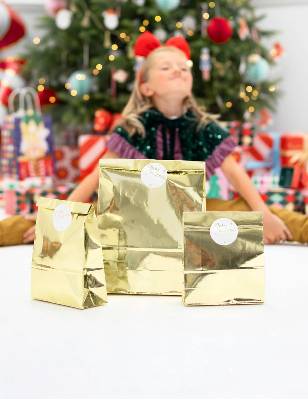 Encenação das três bolsas de oferta de natal festa