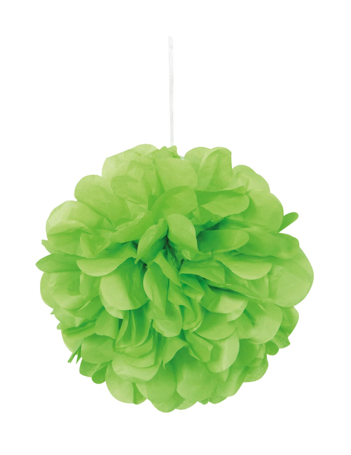 Pompon pendurado de papel para decoração verde limão