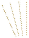 Pailles rayées en carton pour fête or