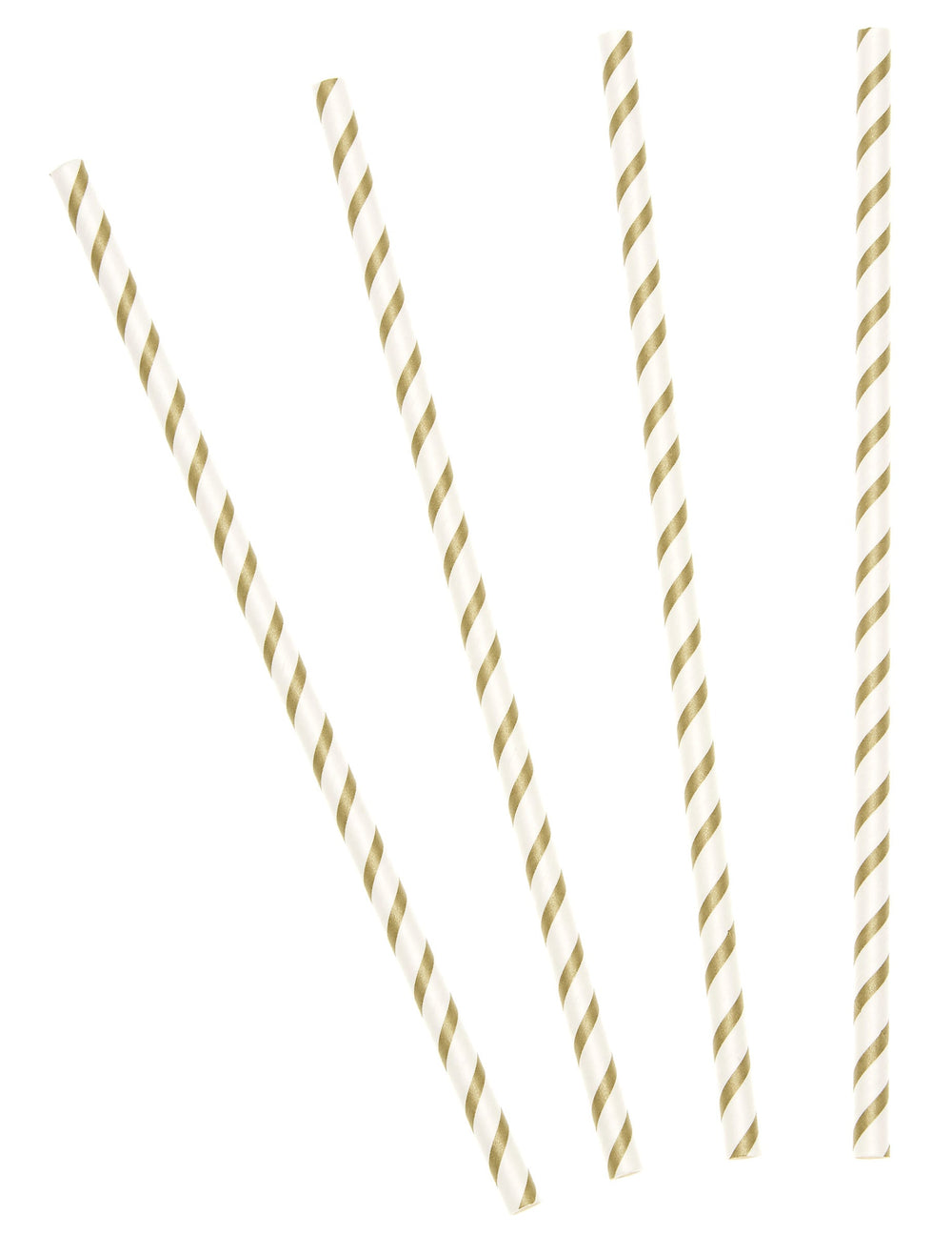 Pailles rayées en carton pour fête or