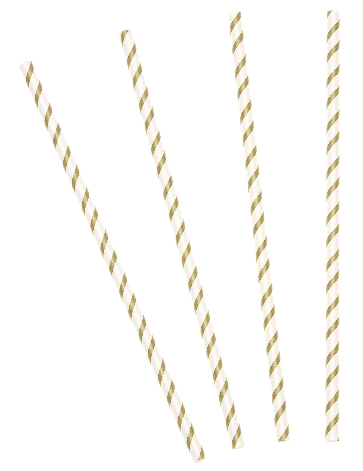 Pailles rayées en carton pour fête or