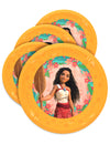 Assiettes réutilisables Vaiana 2 orange avec personnage et fleurs tropicales
