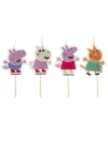 4 Bougies anniversaire Peppa Pig pour enfant multicolores