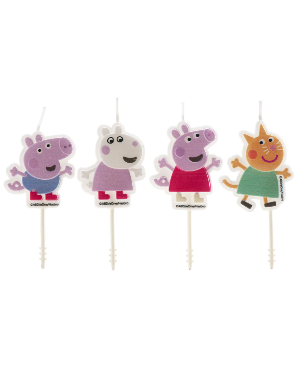 4 Bougies anniversaire Peppa Pig pour enfant multicolores