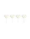 4 bougies en forme de roses sur pic pour décoration blanches