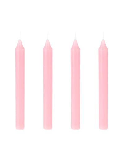 4 Velas de castiçal cor-de-rosa 20 cm