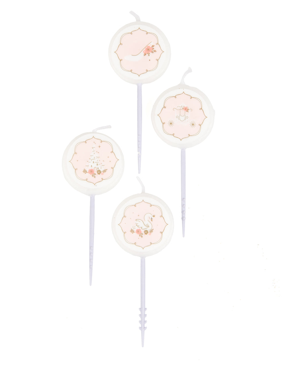 Bougies pour gâteau petite princesse pour enfant roses lot de 4