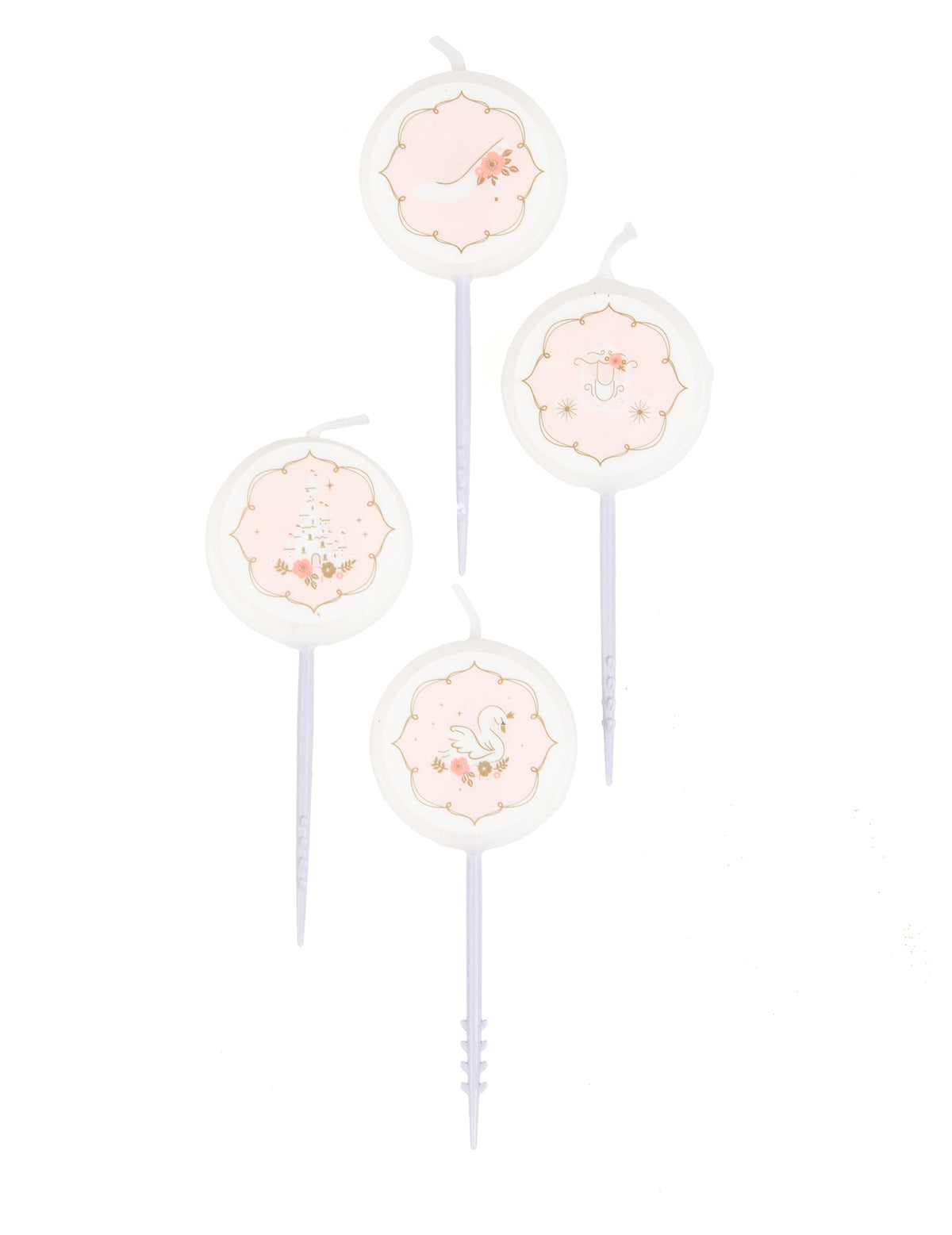 Bougies pour gâteau petite princesse pour enfant roses lot de 4