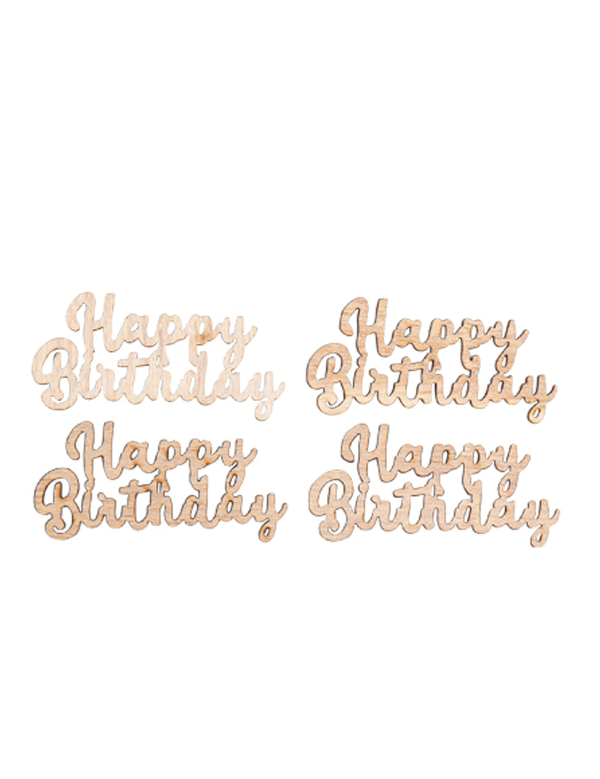 Confettis Happy Birthday pour décoration en bois naturel