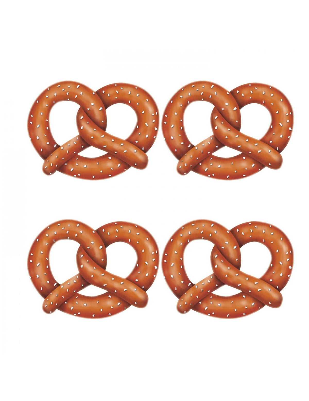 4 recortes em cartão de pretzels para festa da cerveja castanho e branco