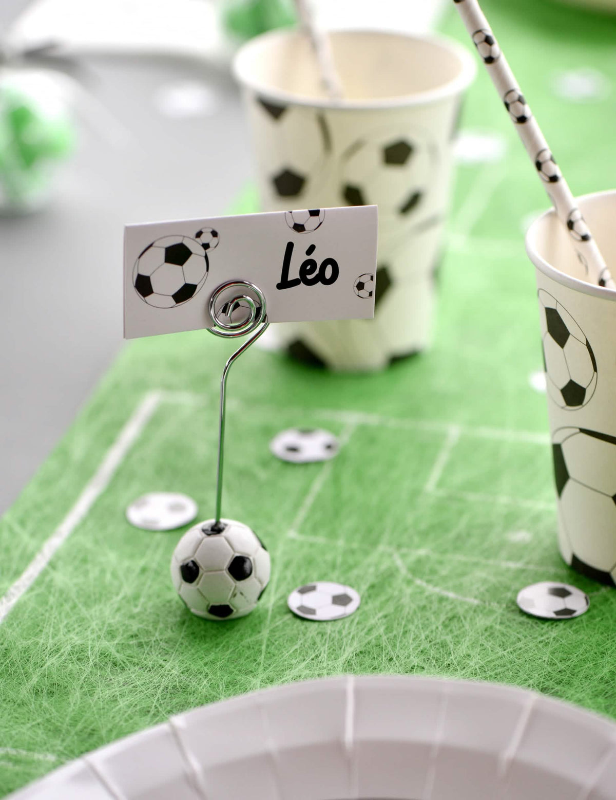 Ensaio do marcador de lugar balão de futebol