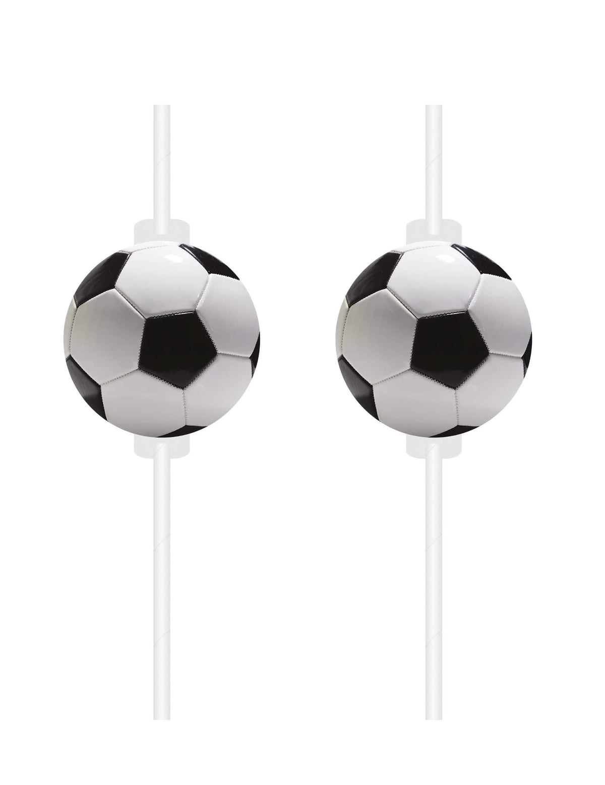 4 palhinhas de cartão football party para festa black and white com balão