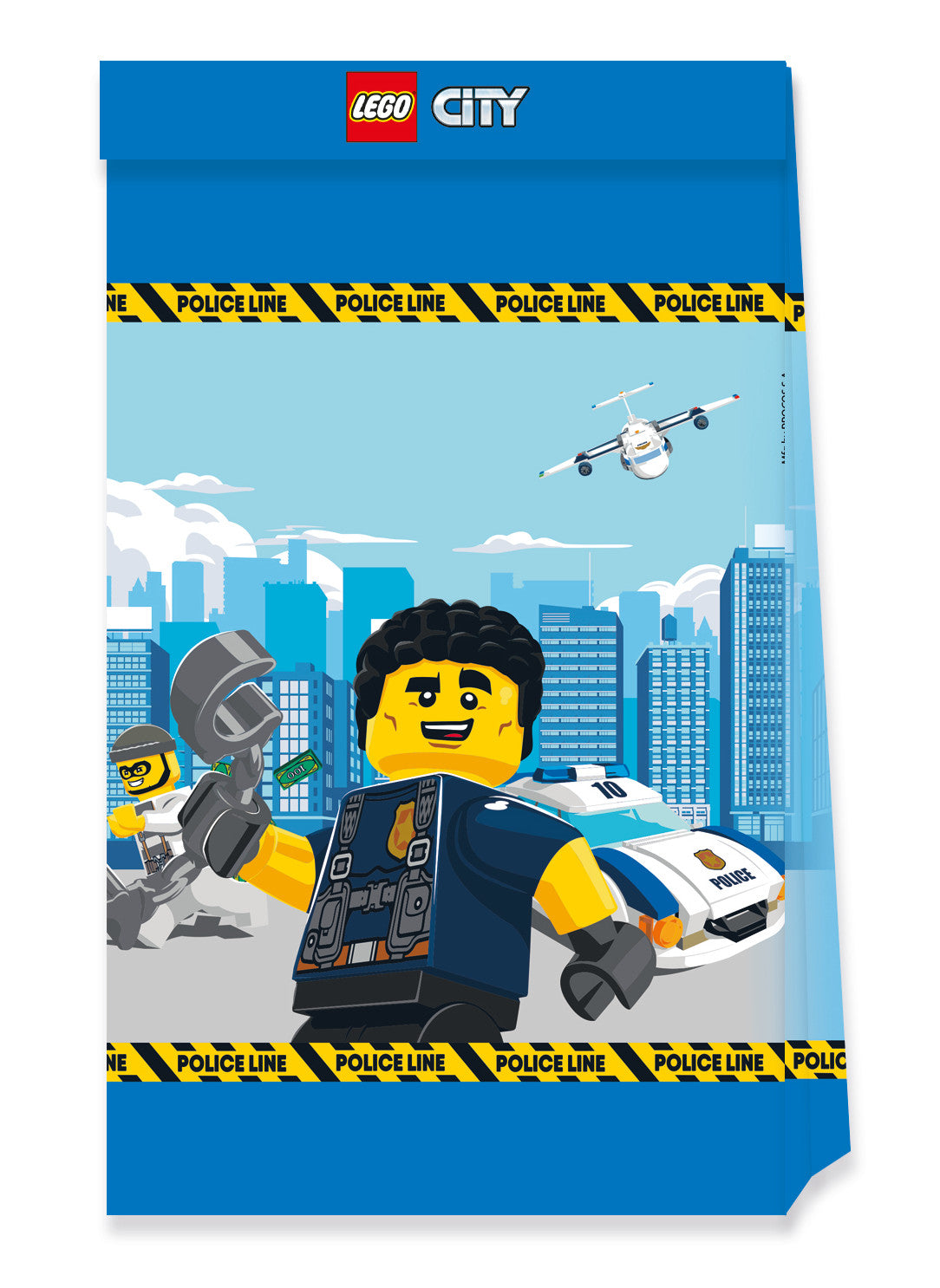 Sacs de fête en papier Lego City pour enfant bleus avec décor de police