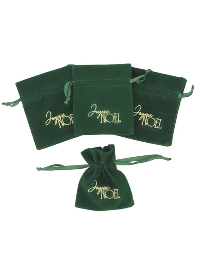 4 saquinhos de veludo verde escuro e dourado Feliz Natal 9,5 x 11,5 cm