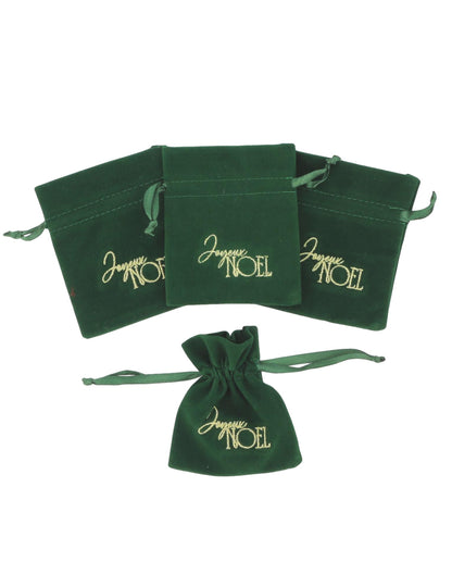 4 saquinhos de veludo verde escuro e dourado Feliz Natal 9,5 x 11,5 cm