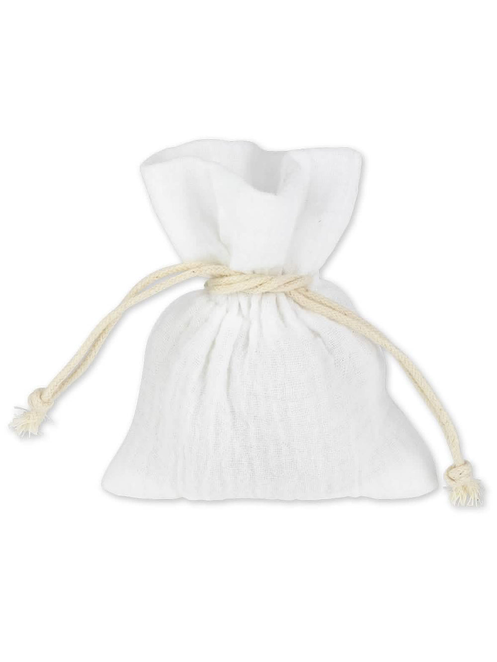 Bolsa de musselina de algodão para artigos de festa branca com cordão