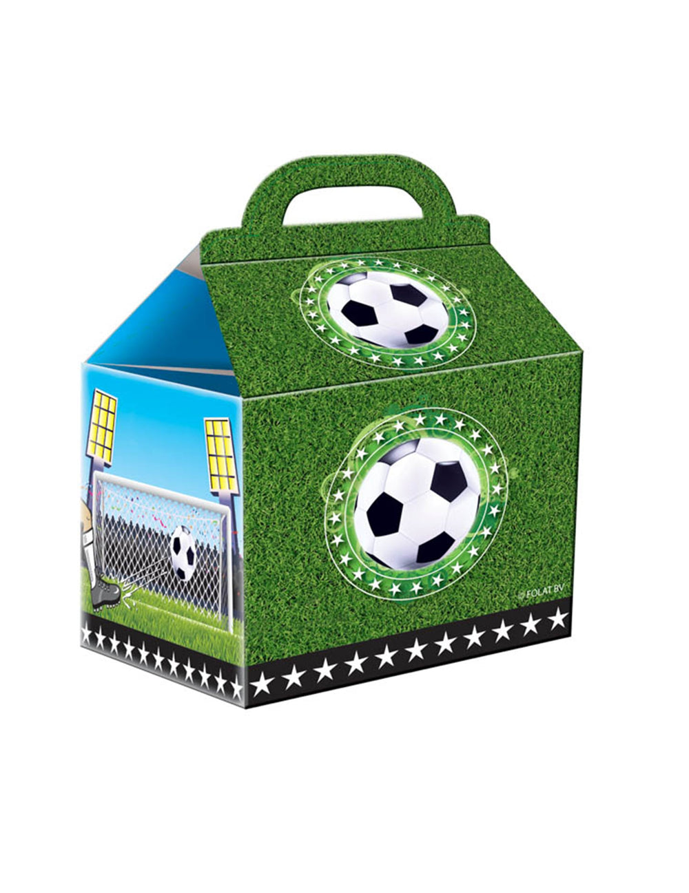 Sachets de fêtes Football pour enfant vert avec motif ballon et cage de but