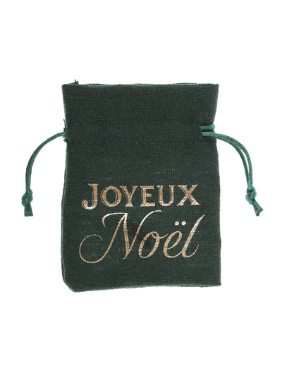 4 saquinhos de Natal Cintilante verde abeto 7,5 x 10 cm