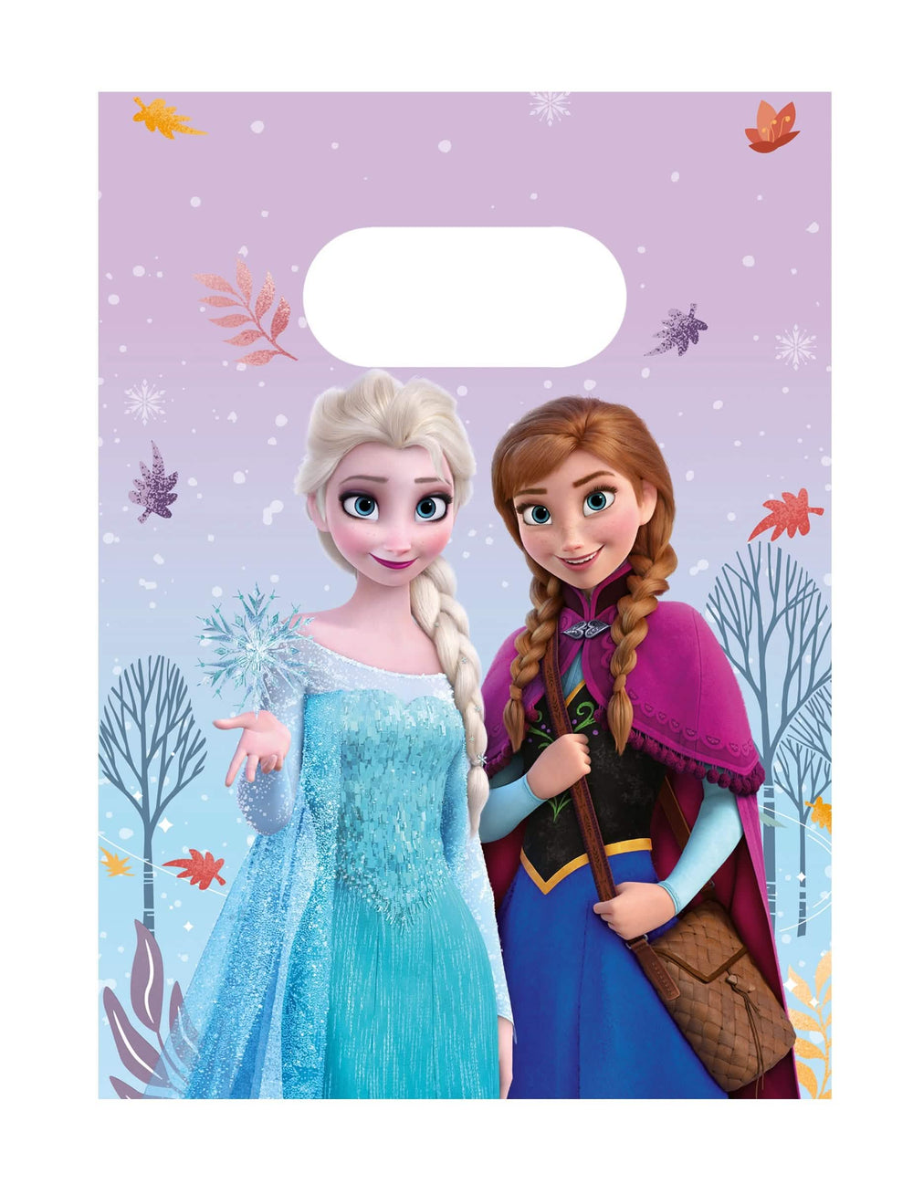 sacos de prenda de papel Frozen Frozen Idyllic Wonder para criança lilás com Elsa e Anna