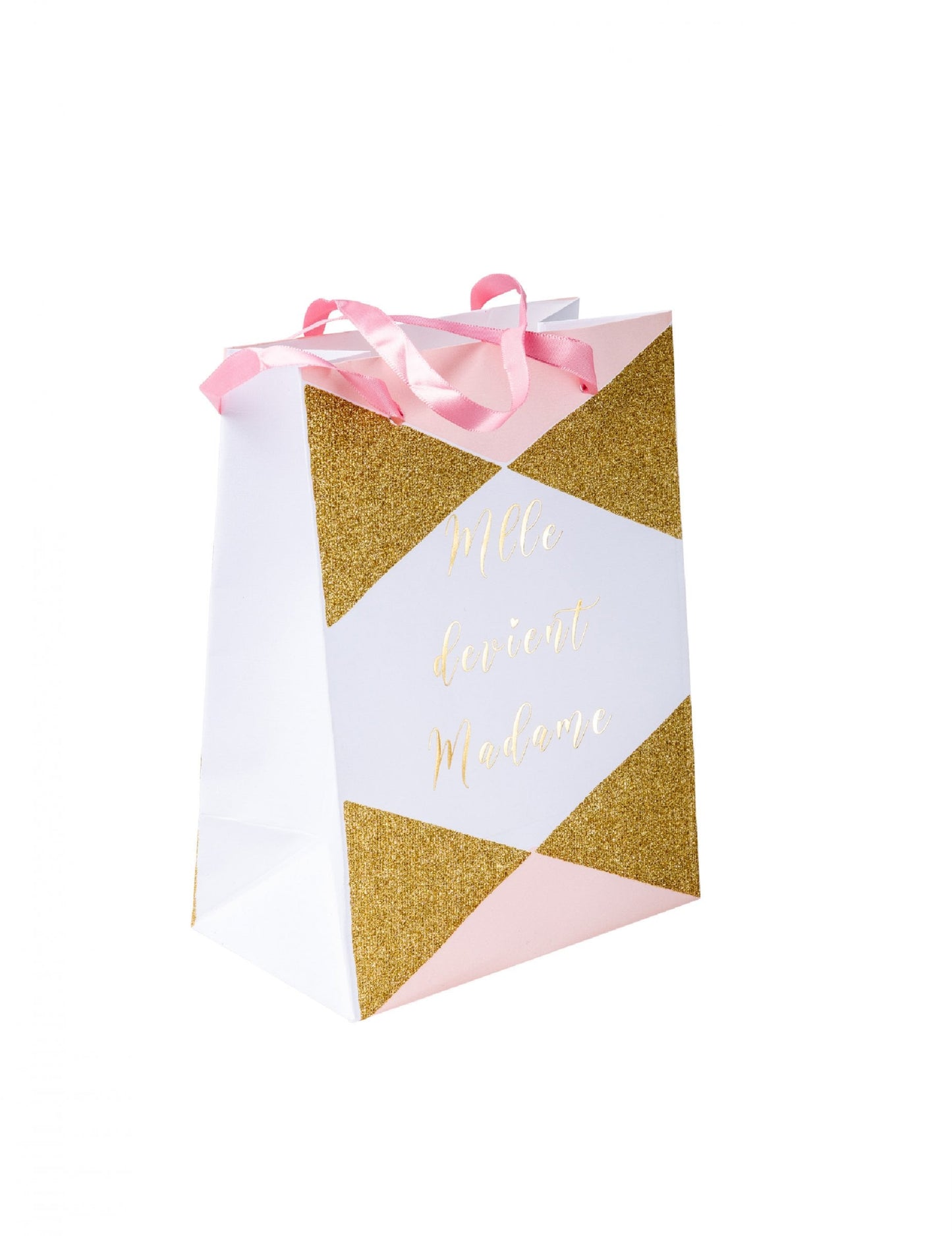Mise en situation des sacs en carton Mlle devient madame pour future mariée